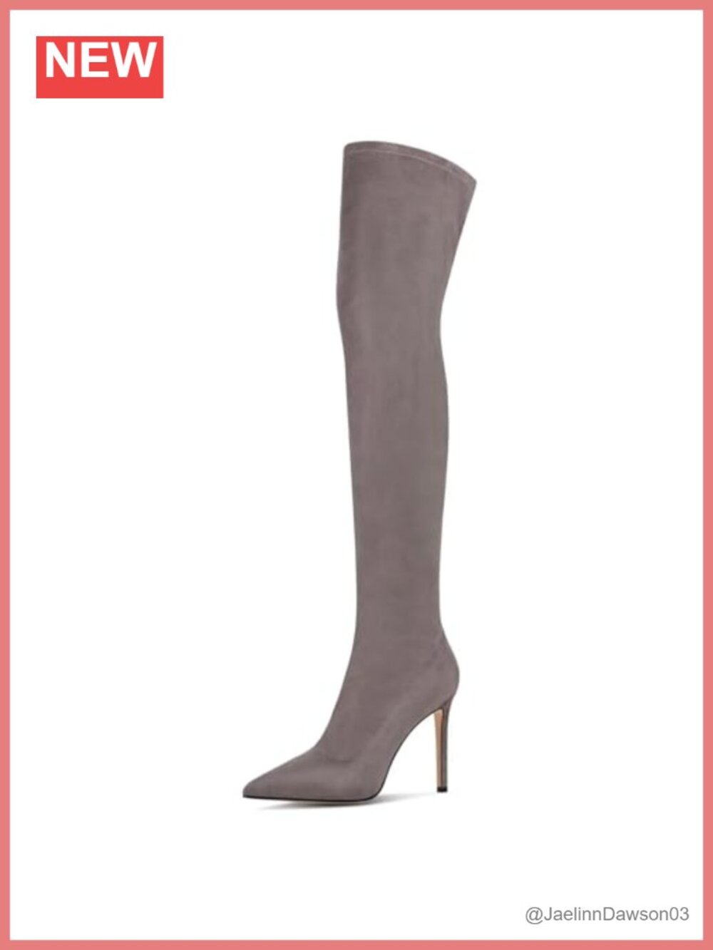 Suede Over the Knee Boots, High Heel Pointed Toe Stretch Thigh High Boots